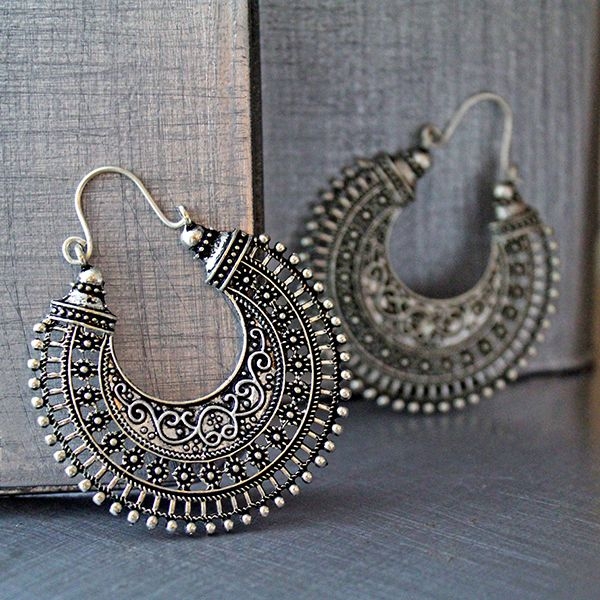 Indian metal earrings ethnic jewelry