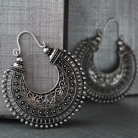 Indian metal earrings ethnic jewelry