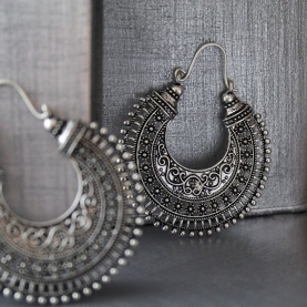 Indian metal earrings ethnic jewelry