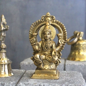 Indian hindu goddess Lakshmi brass statue