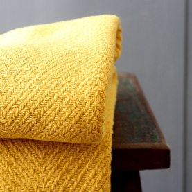 Indian cotton sofa throw yellow