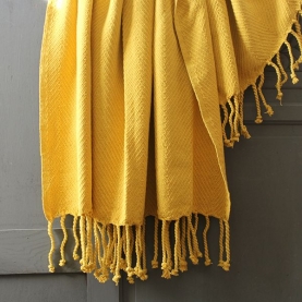 Indian cotton sofa throw yellow