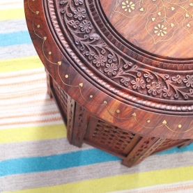 Indian wooden small handicraft table