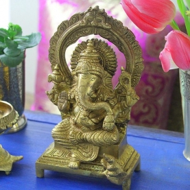 Indian hindu god Ganesh brass statue