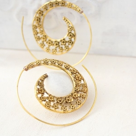 Indian golden metal earrings ethnic jewel