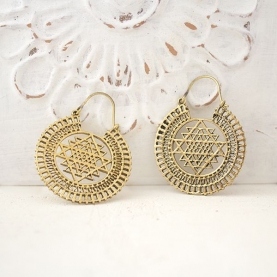 Indian golden metal earrings ethnic jewel