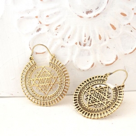 Indian golden metal earrings ethnic jewel