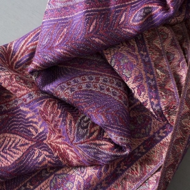 Indian Jamawar cotton scarf purple