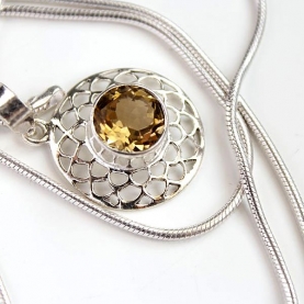 Pendentif indien et argent et citrine