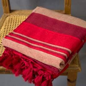 Indian sofa or bed cover maroon and red