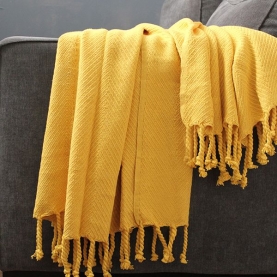 Indian cotton sofa throw yellow