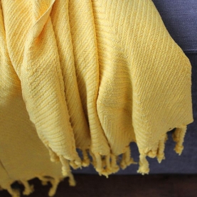 Indian cotton sofa throw yellow