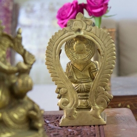 Indian hindu goddess Lakshmi brass statue