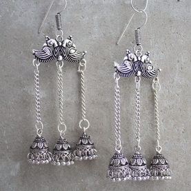 Indian ethnic earrings Jhumki triple