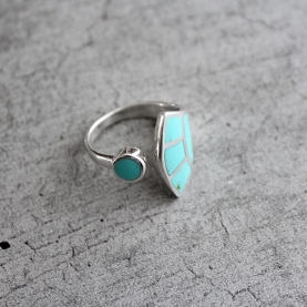 Bague Argent Et Turquoise Indienne Bijou Indien Pankaj e Boutique