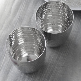 Verre indien traditionnel en inox Martelé L9