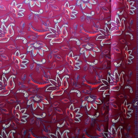 Indian printed bedsheet handicraft maroon and blue