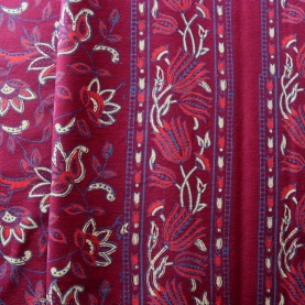 Indian printed bedsheet handicraft maroon and blue