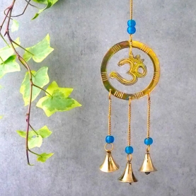 Indian handicraft brass wind chime OM