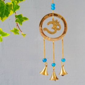 Indian handicraft brass wind chime OM