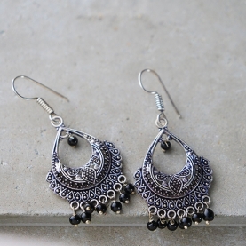 Indian earrings black bohemian jewel