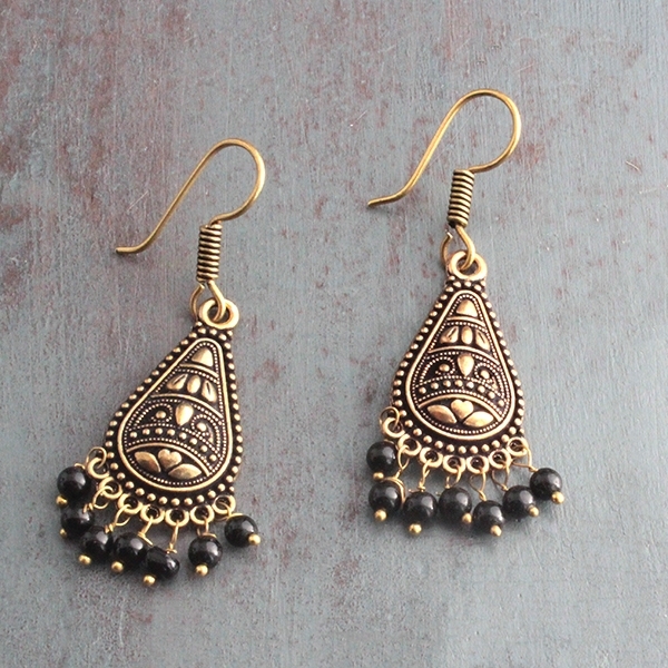 Indian ethnic earrings gold and black colors