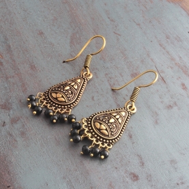 Indian ethnic earrings gold and black colors