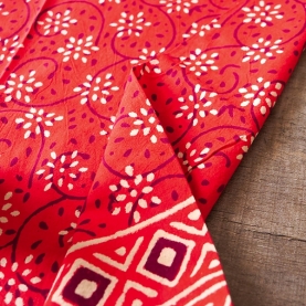 Indian printed tablecloth Dabu red