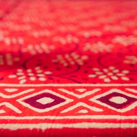 Indian printed tablecloth Dabu red