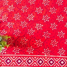 Indian printed tablecloth Dabu red