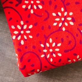 Indian printed tablecloth Dabu red