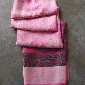 Indian Jamawar cotton scarf pink color