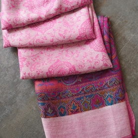 Indian Jamawar cotton scarf pink color