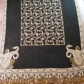 Indian mixed woolen scarf black