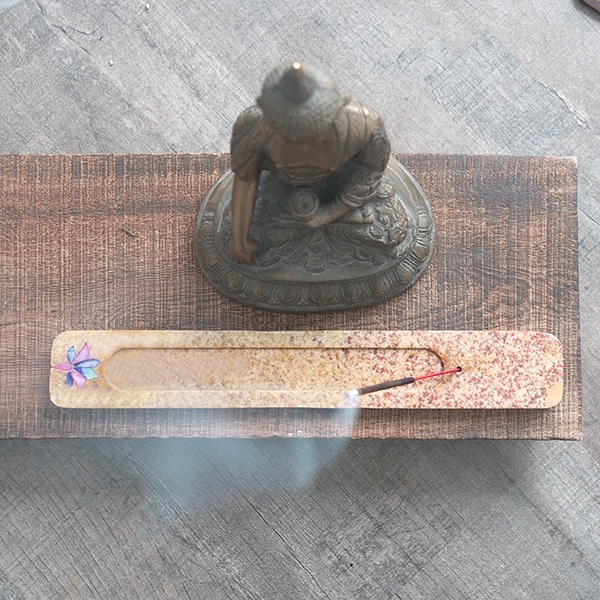 Indian stone incense sticks stand lotus