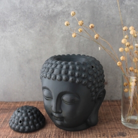 Black ceramic Buddha essential oil burner