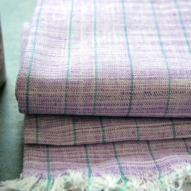 Indian Khadi handcrafted towel purple color