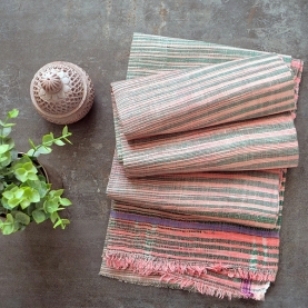 Indian Khadi handcrafted towel pink color