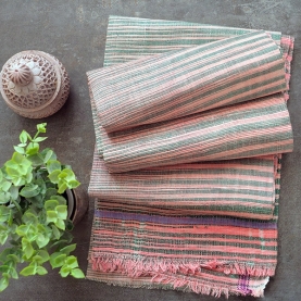 Indian Khadi handcrafted towel pink color