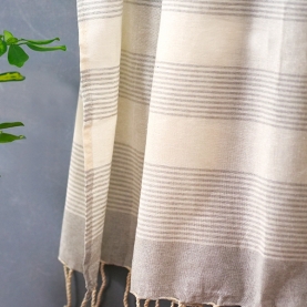 Indian pure cotton handcrafted towel grey