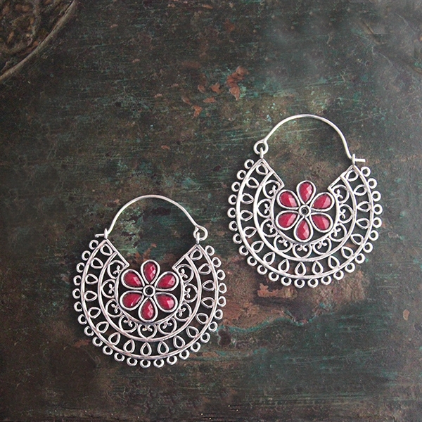 Indian ethnic earrings silver color