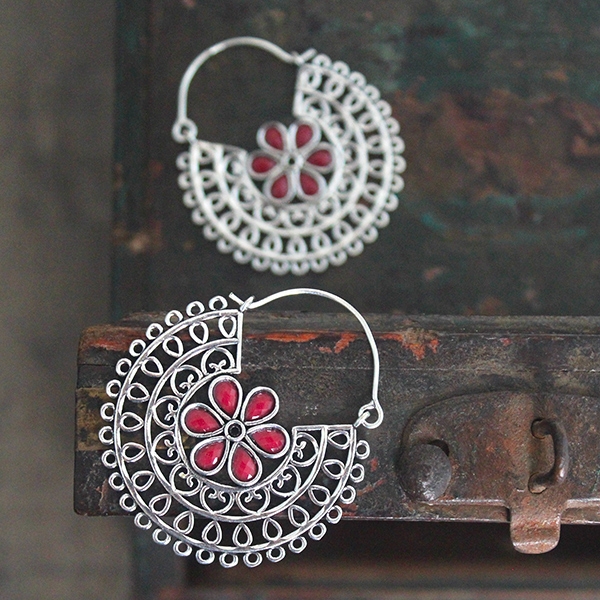 Oxidized Silver Temple Jewelry Om Trishul Jhumka Earrings / German Silver /  Religious / Indian Jewelry /traditional Ethnic Earrings - Etsy