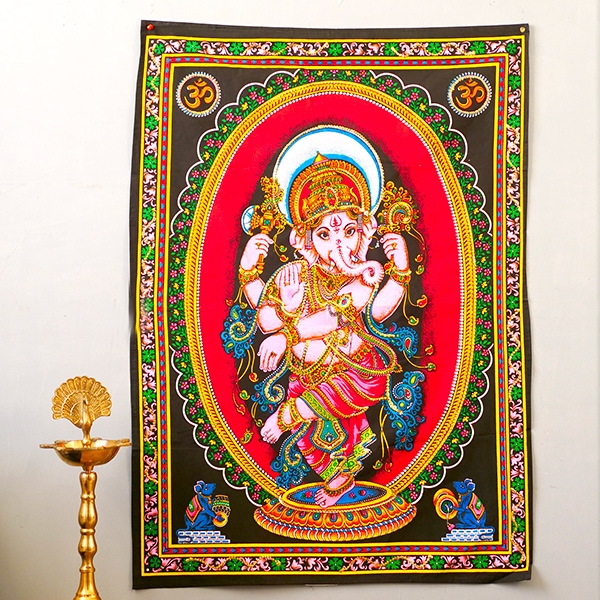 Indian painted wall hanging Ganesh