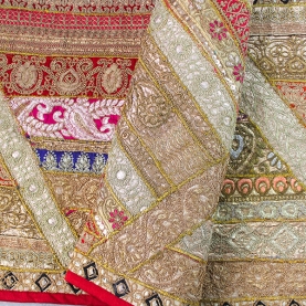 Tissu mural indien patchwork Zari