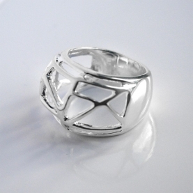 Bague indienne argent Arlequin