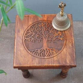 Table d'appoint indienne en bois Arbre de vie