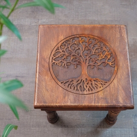 Table d'appoint indienne en bois