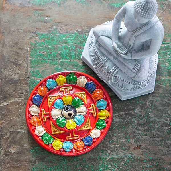 Porte-encens tibétain artisanal