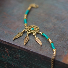 Bracelet Attrape-rêves et perles turquoises