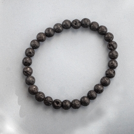 Bracelet with black lava stones